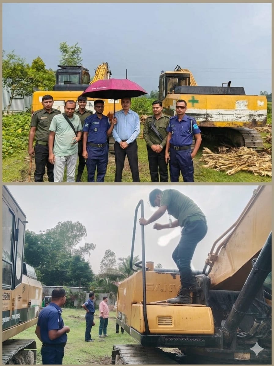 ভূমি) দ্বীপ ভৌমিকের নেতৃত্বে পরিচালিত অভিযানে ঘটনাস্থলে অবৈধভাবে বালু উত্তোলনের প্রমাণ পাওয়া যায়
