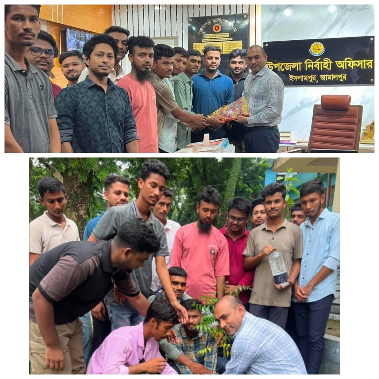 সত্য ছায়া সামাজিক সংগঠনের পক্ষ থেকে নবাগত ইসলামপুর নির্বাহী কর্মকর্তাকে ফুলের শুভেচ্ছা জানালেন