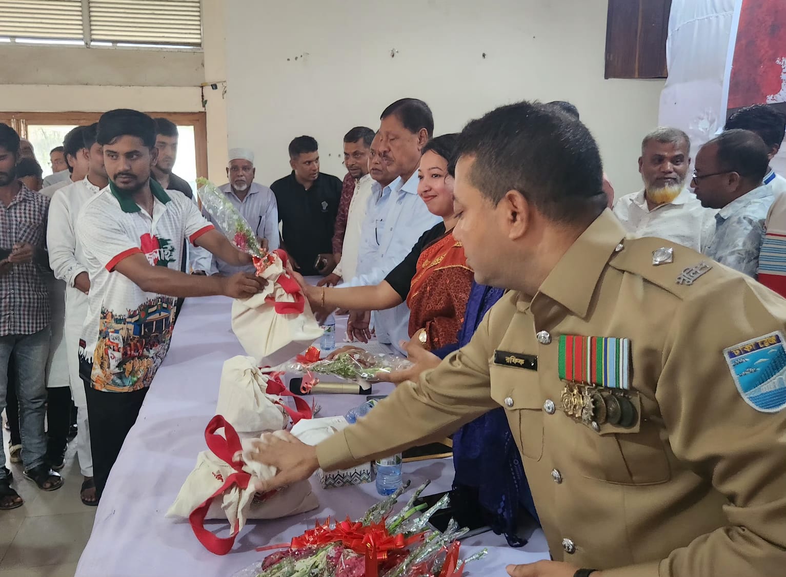 কটিয়াদীতে জুলাই যোদ্ধাদের সংবর্ধনায় অনুষ্ঠানে এমপি জালাল উদ্দিন।