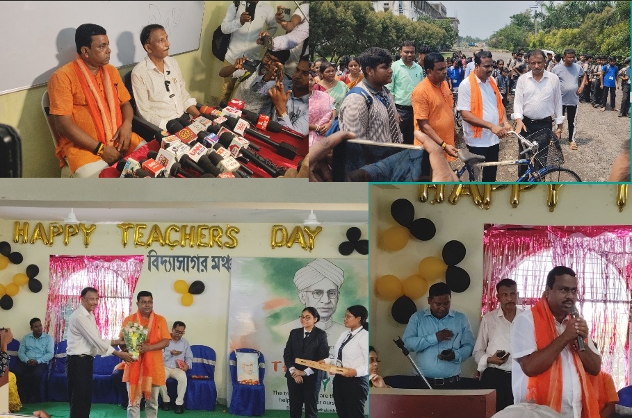 ডাঃ হাঃ রোডের কোলঘেঁষে মাদ্রাসা ঠেস বাসস্টপের নলেজ সিটিতে বর্ণাঢ্য অনুষ্ঠানে শিক্ষক দিবস উদযাপন